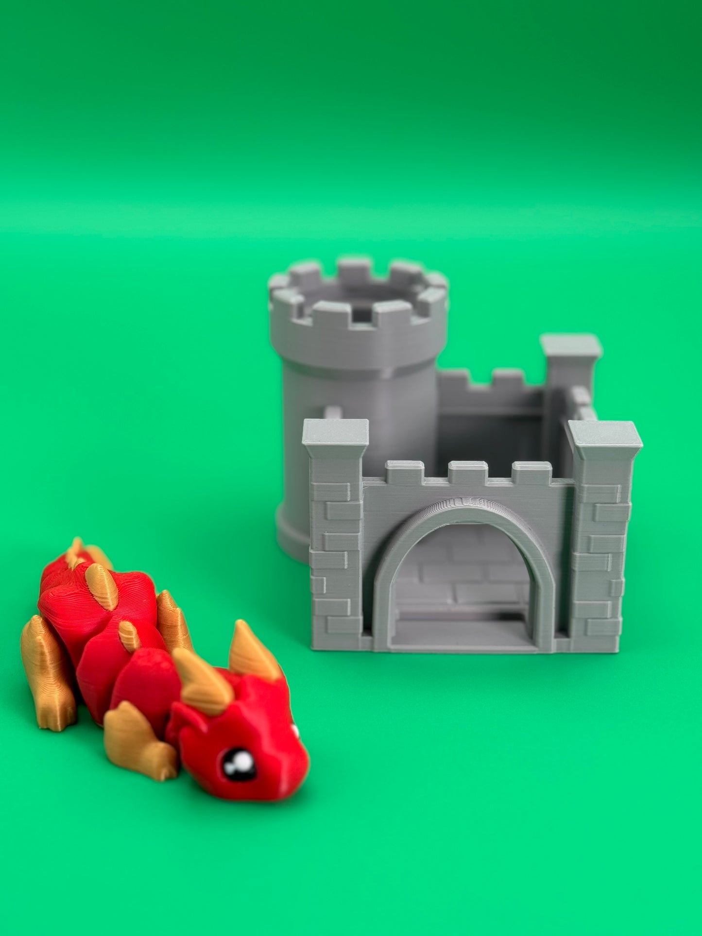 Fantasy Dragon & Castle Desk Toy β Geek Office Decor, Pop-Culture Gift