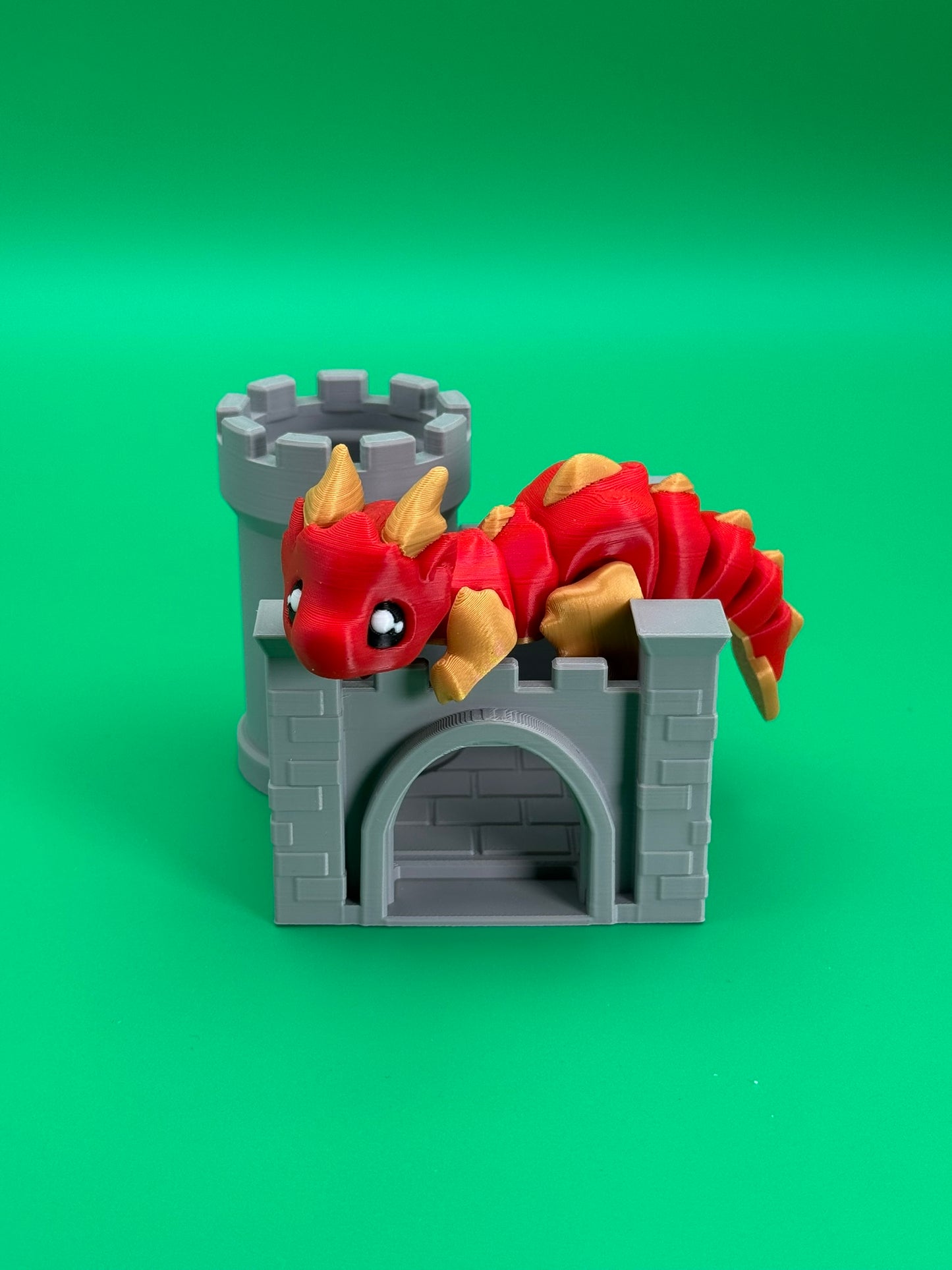 Fantasy Dragon & Castle Desk Toy β Geek Office Decor, Pop-Culture Gift