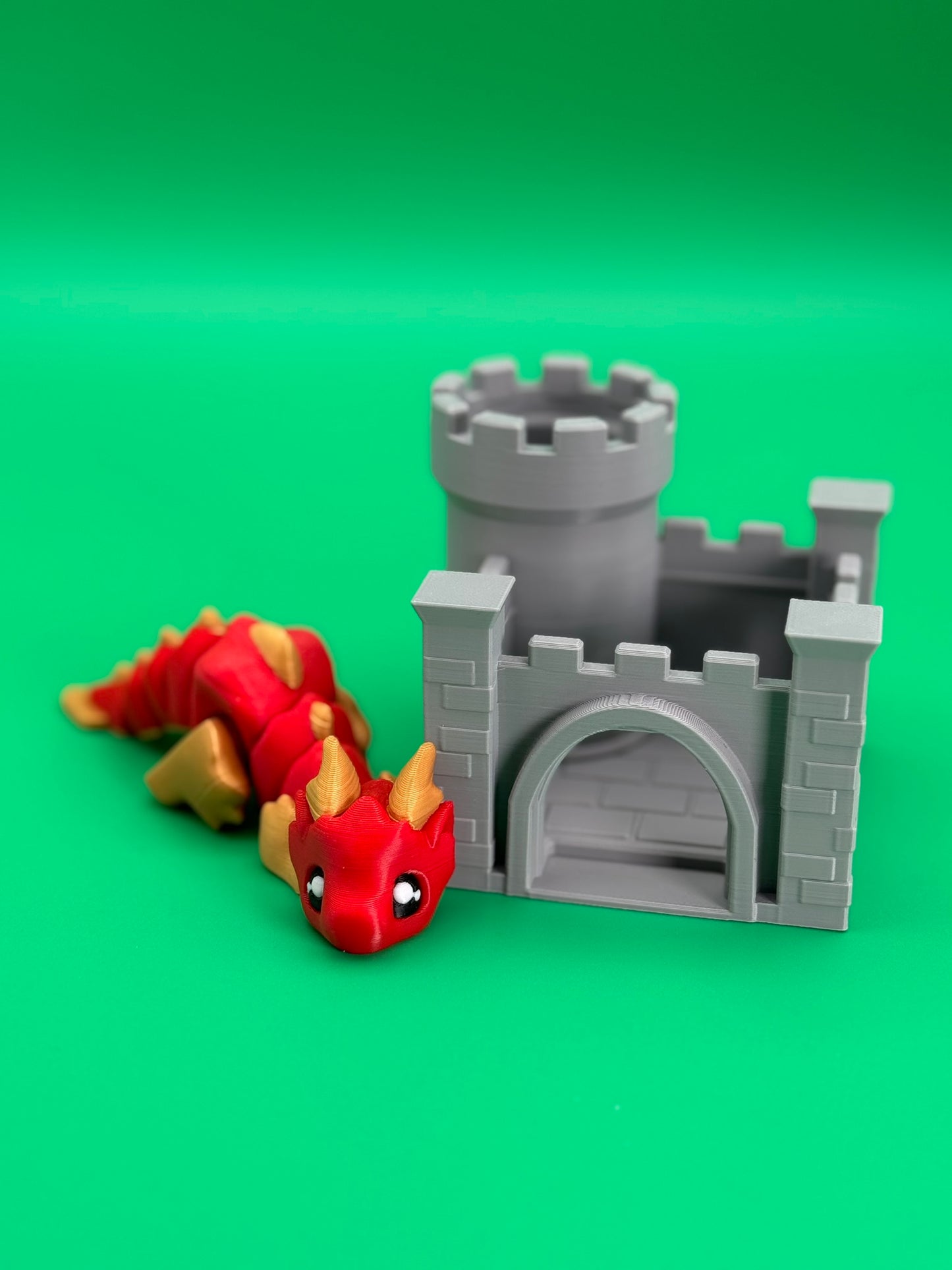 Fantasy Dragon & Castle Desk Toy β Geek Office Decor, Pop-Culture Gift