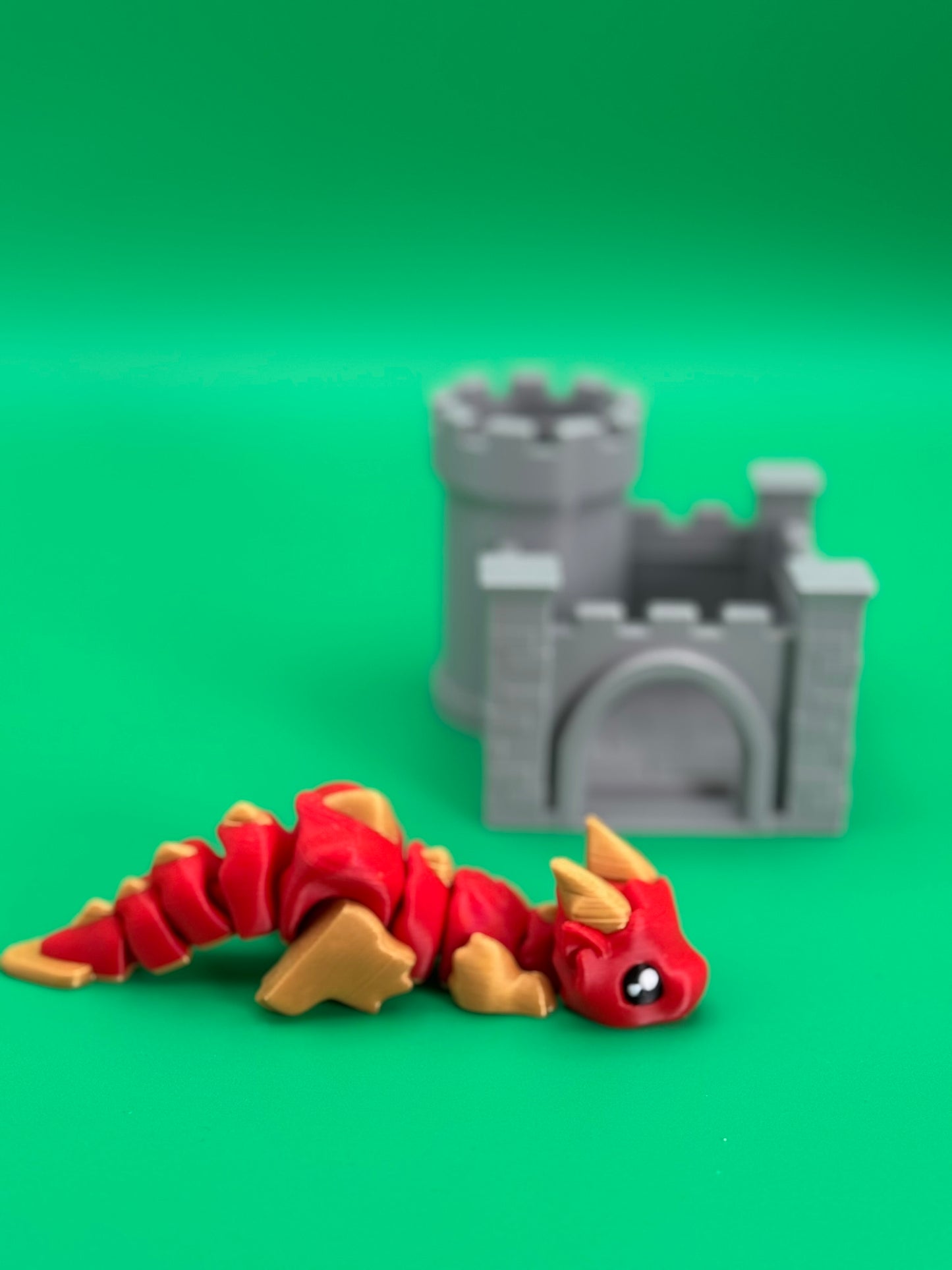 Fantasy Dragon & Castle Desk Toy β Geek Office Decor, Pop-Culture Gift