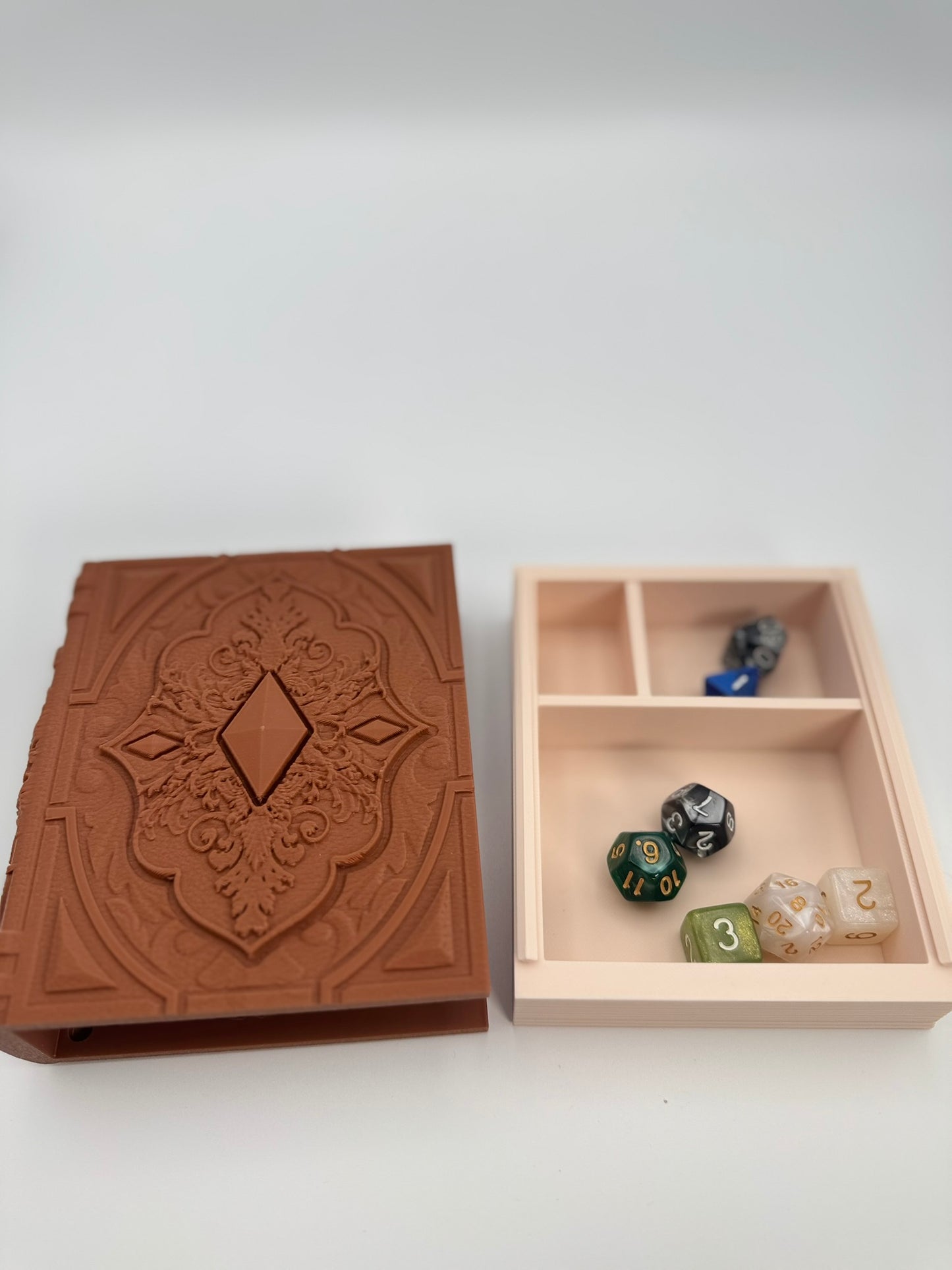Book Themed Dice Tome Dice Holder & Rolling Tray for DND RPG Board Games Gift