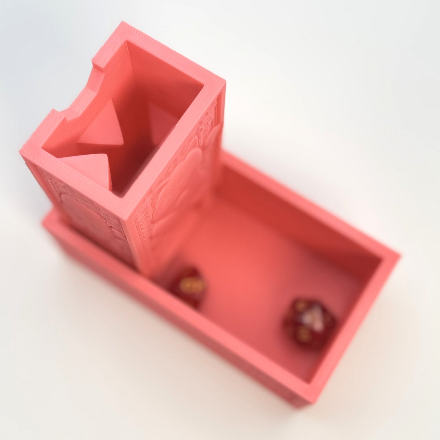 Happy Kitty Folding Dice Tower Pink Lucky Cat Compact 5x2.5x1.5 Cute Gamer Gift