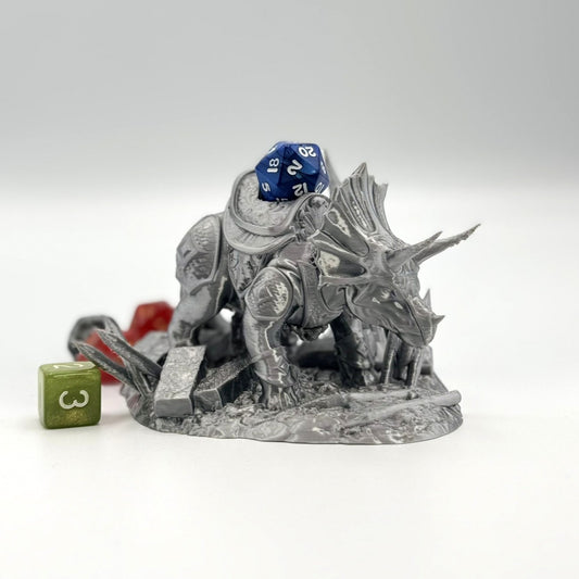 Fighting Dinosaur Dice Throne Tabletop gaming - Triceratops Protector Stand