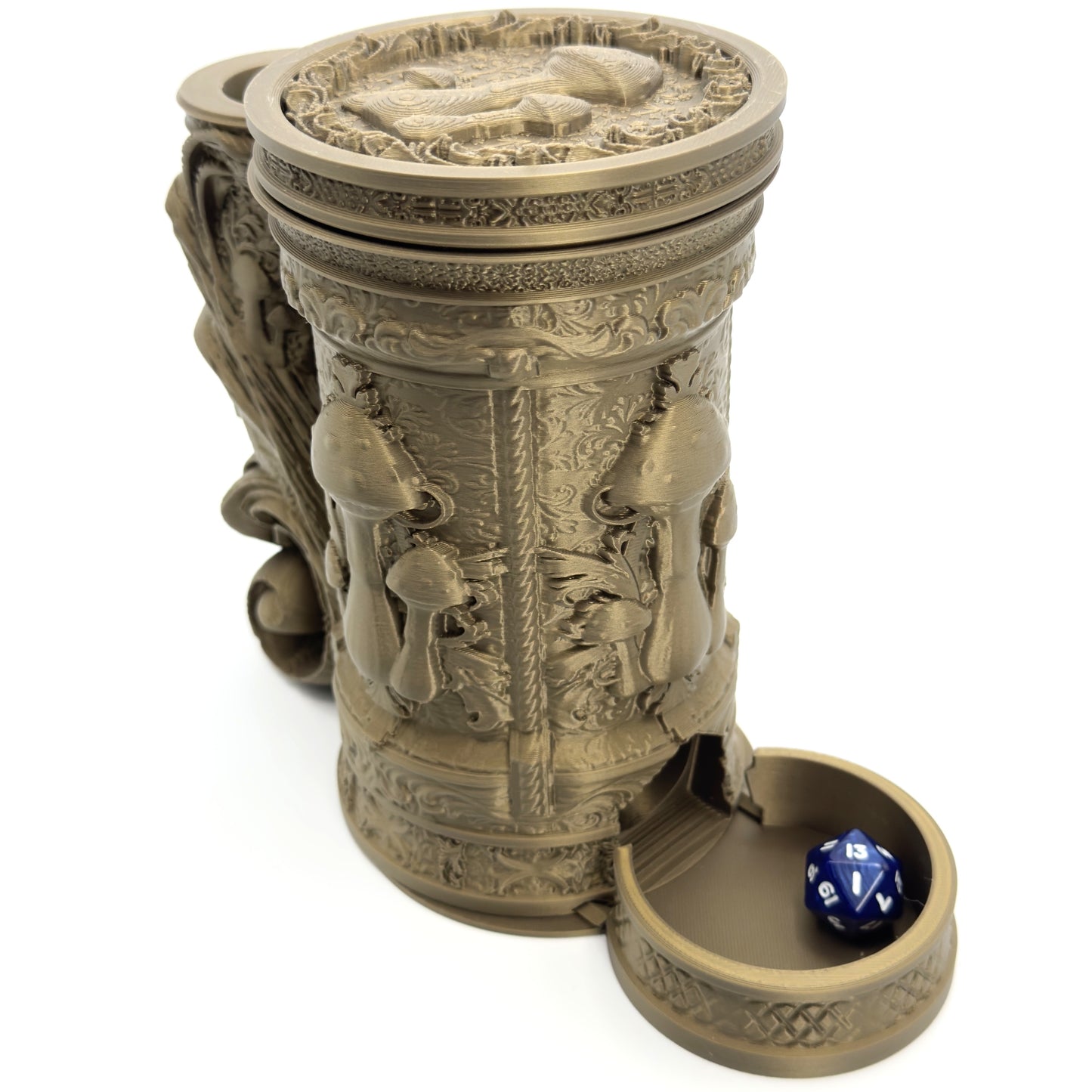 Forest Themed Dice Tower Tankard – Beverage Can Holder & Dice Vault – Tabletop Gaming Gift