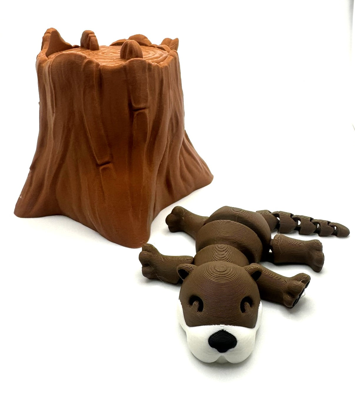 Charming Otter in Tree Stump: Playful Decor, Fidget Toy, Stress-Relief, Desk Toy