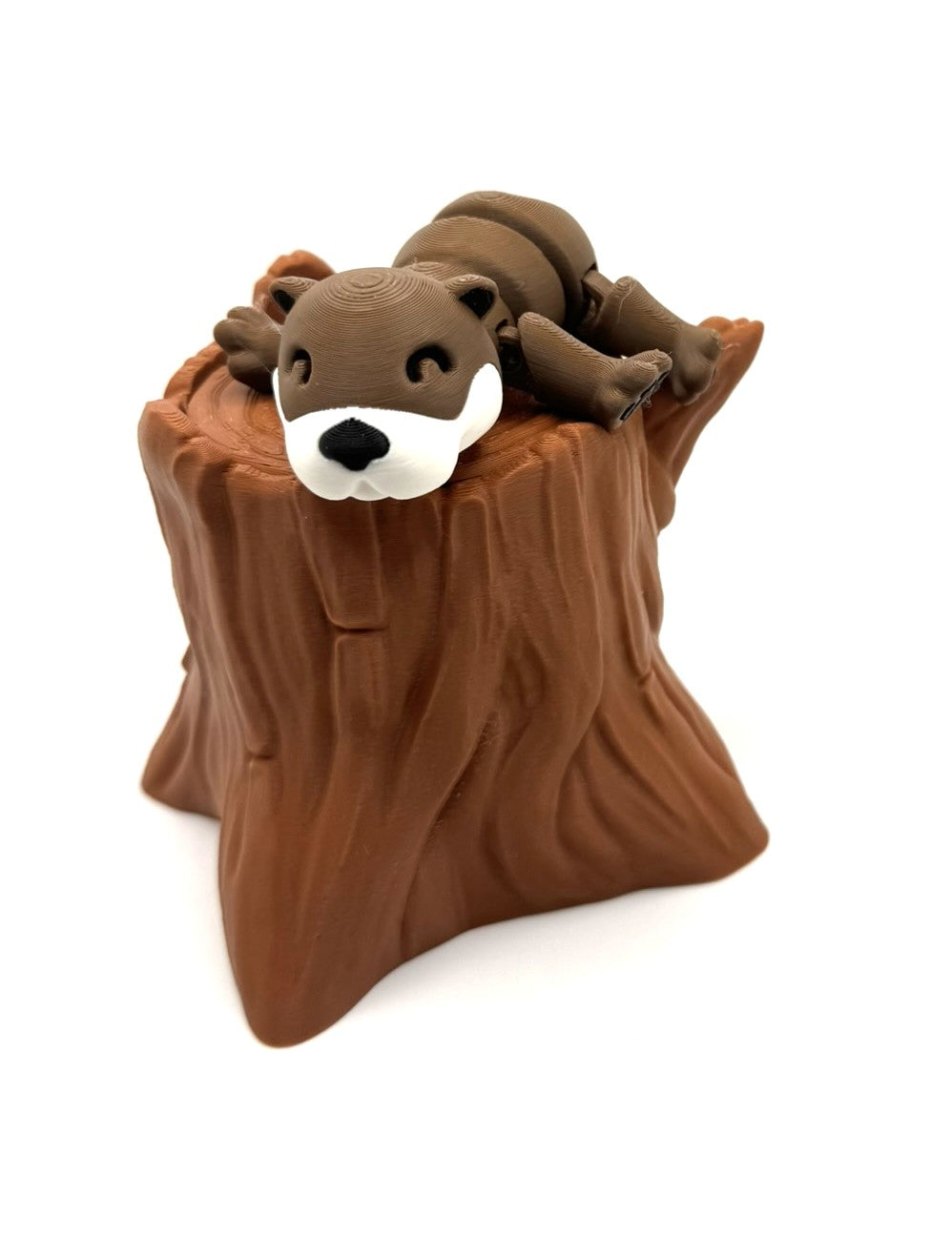 Charming Otter in Tree Stump: Playful Decor, Fidget Toy, Stress-Relief, Desk Toy