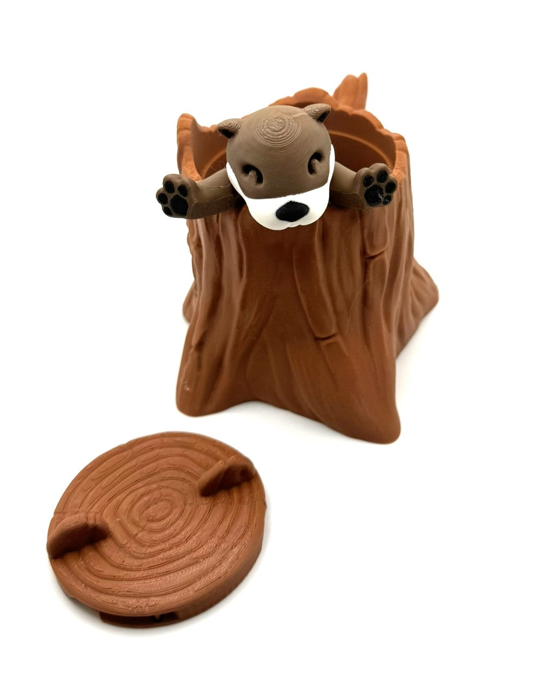 Charming Otter in Tree Stump: Playful Decor, Fidget Toy, Stress-Relief, Desk Toy