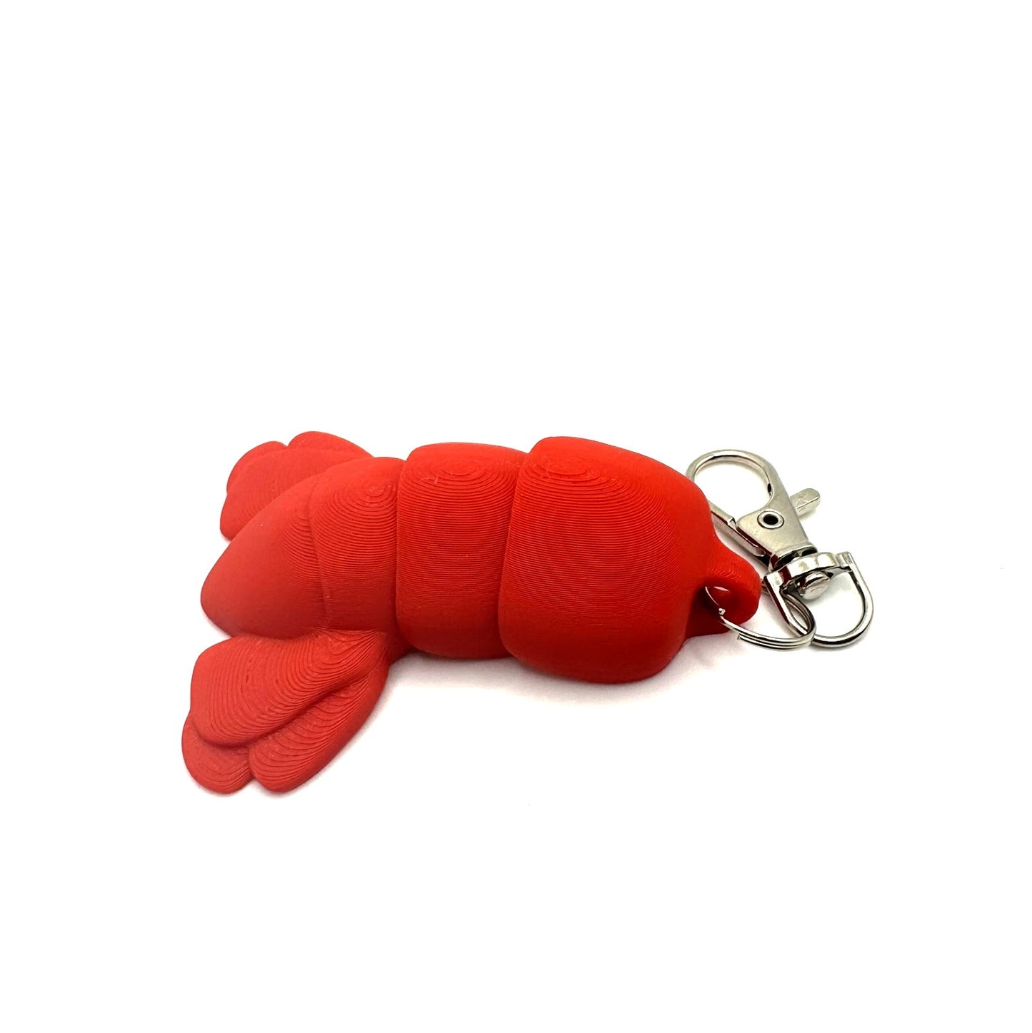 Articulating lobster tail keychain - backpack charm - summer fun - fidget toy