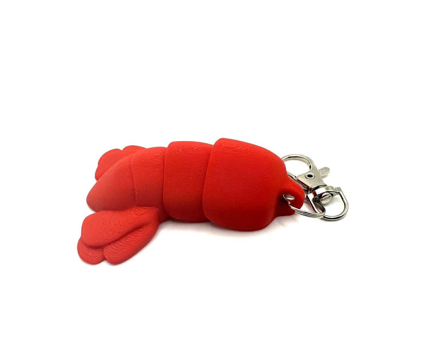 Articulating lobster tail keychain - backpack charm - summer fun - fidget toy