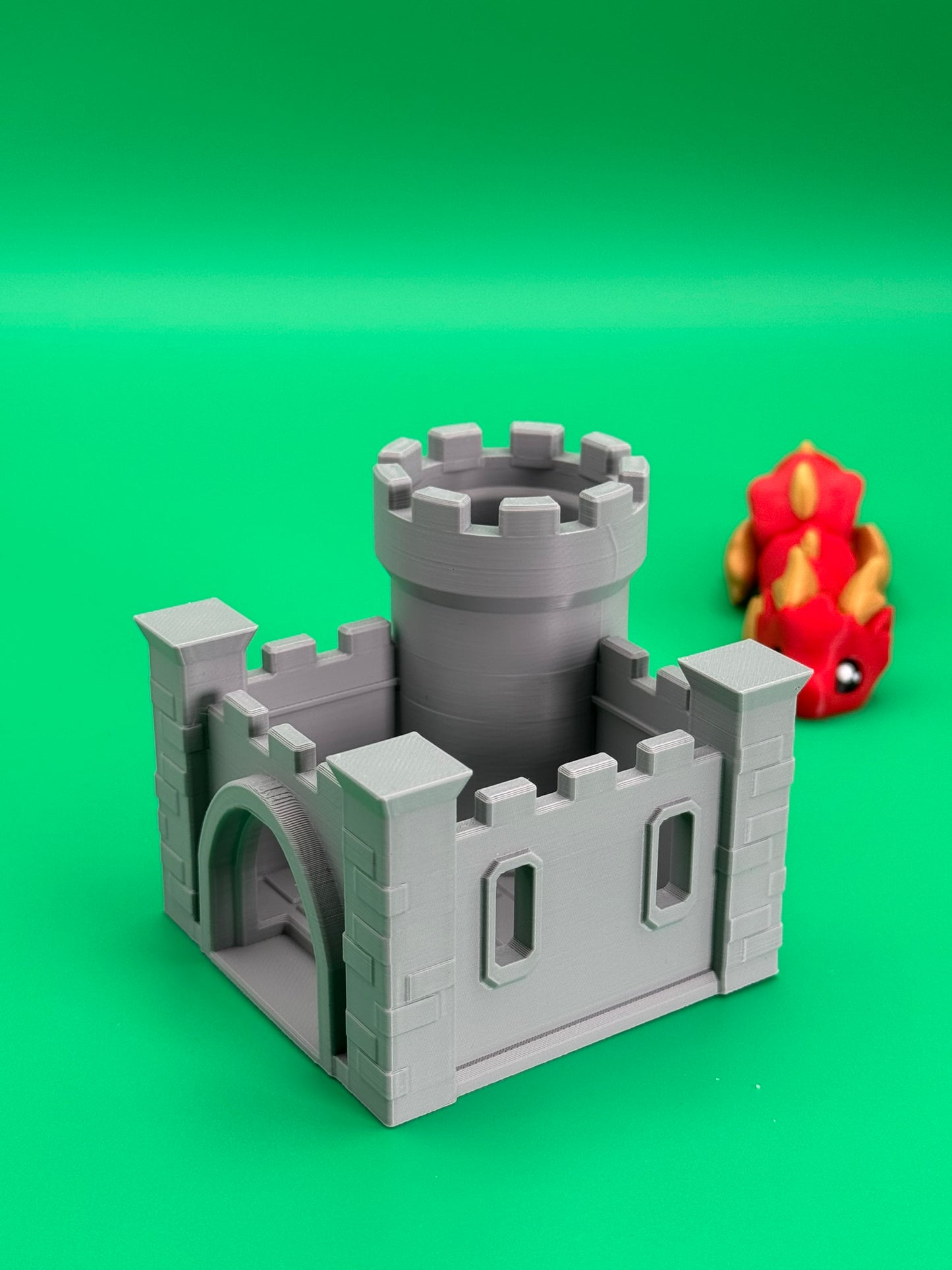 Fantasy Dragon & Castle Desk Toy – Geek Office Decor, Pop-Culture Gift