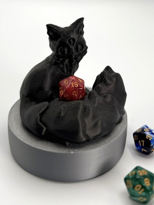 Dice Throne Cat with All-Knowing Eye – Unique Tabletop Gamer Gift, DnD Dice