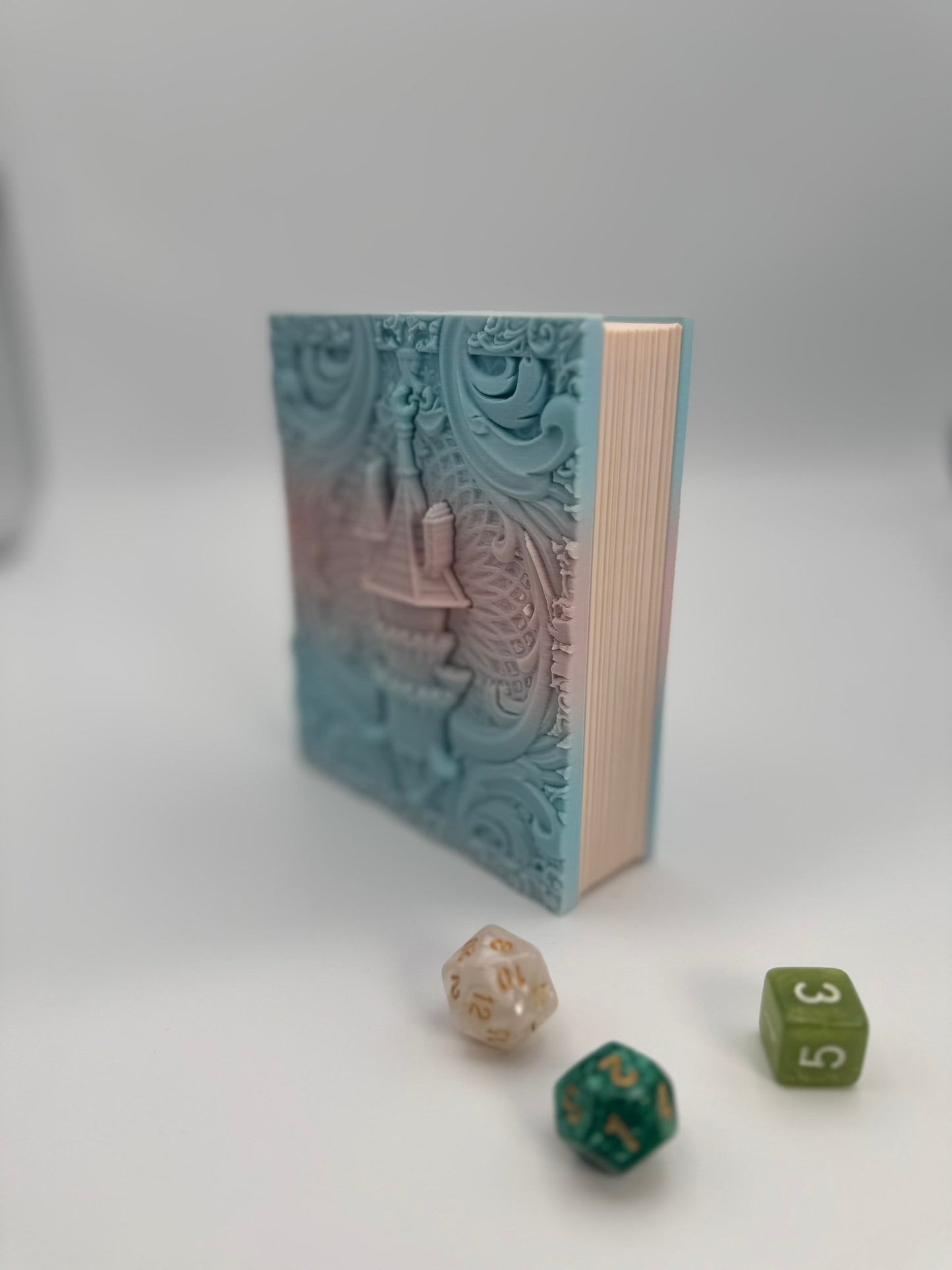 Book Themed Dice Tome Tray Multicolor Cotton Candy Castle DnD RPG Holder Gift