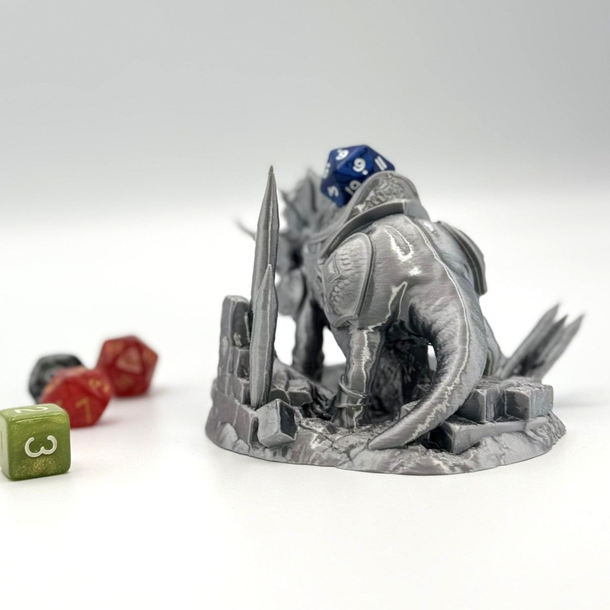 Fighting Dinosaur Dice Throne Tabletop gaming - Triceratops Protector Stand