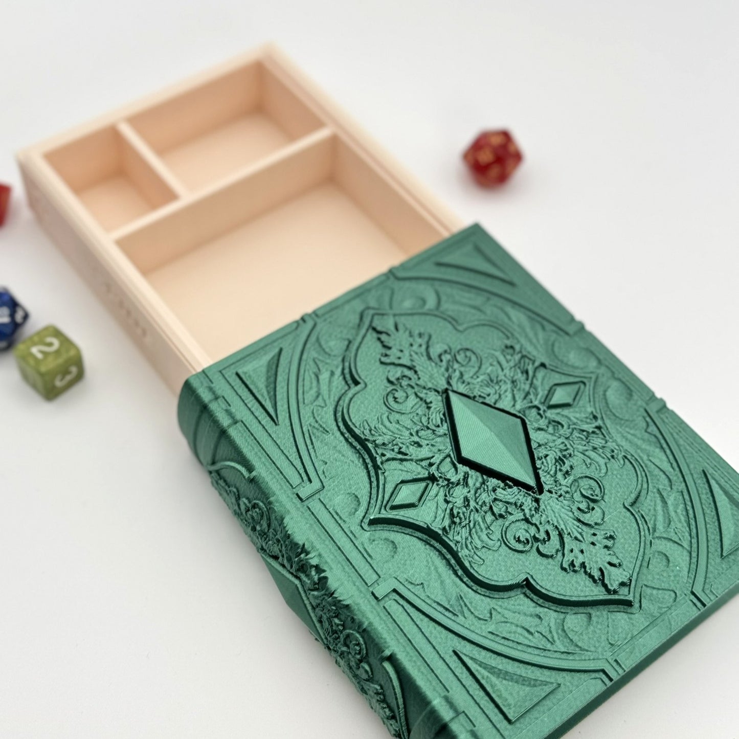 Spellbook Dice Tome, Holder & Rolling Tray for DND, MTG TTRPG Board Games