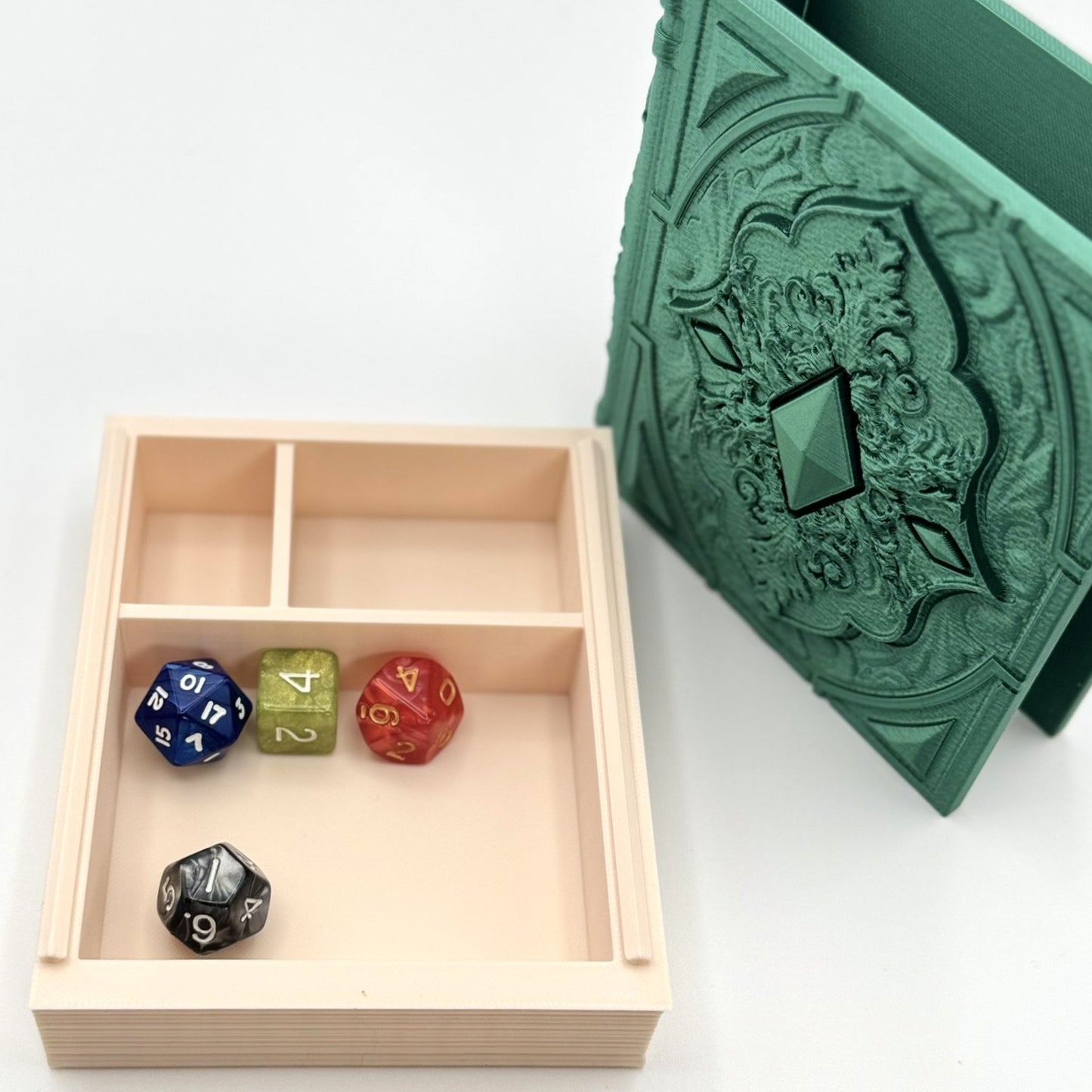 Spellbook Dice Tome, Holder & Rolling Tray for DND, MTG TTRPG Board Games