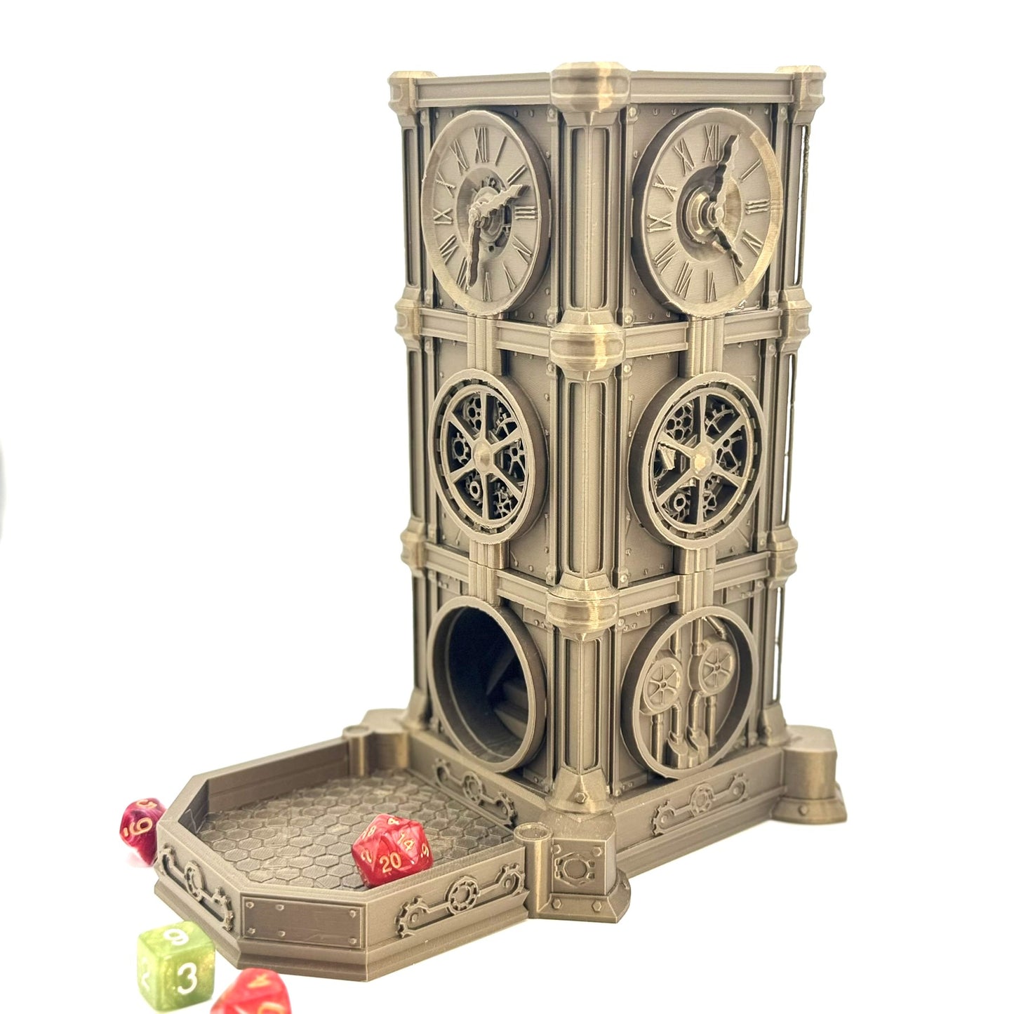 Steampunk Clock Dice Tower – Tabletop RPG & Board Game Dice Roller Gothic Style