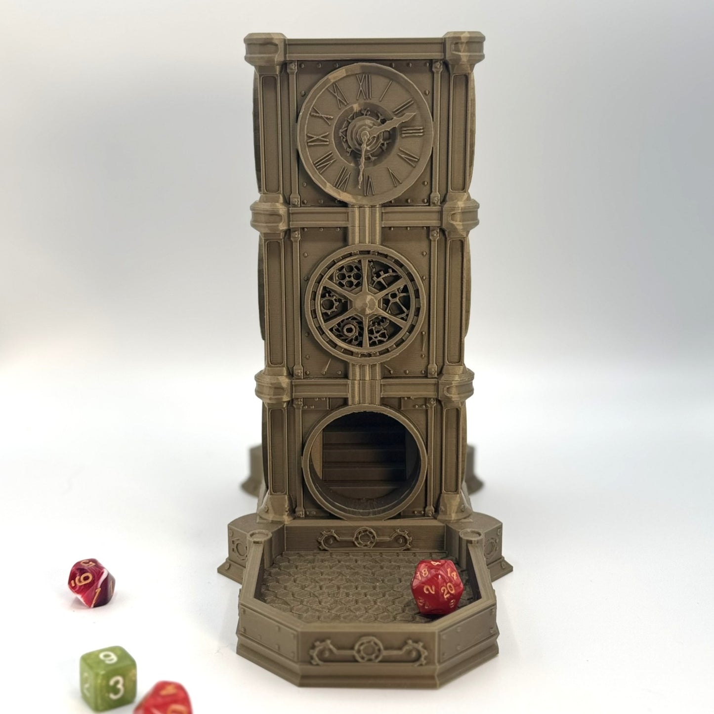 Steampunk Clock Dice Tower – Tabletop RPG & Board Game Dice Roller Gothic Style