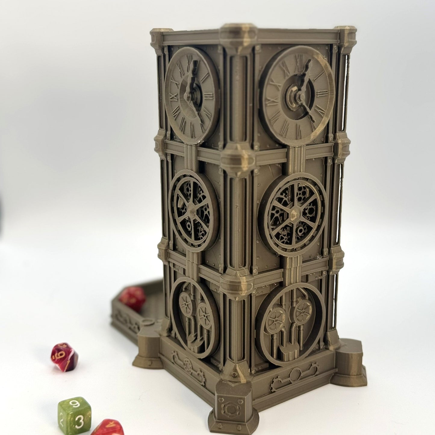 Steampunk Clock Dice Tower – Tabletop RPG & Board Game Dice Roller Gothic Style