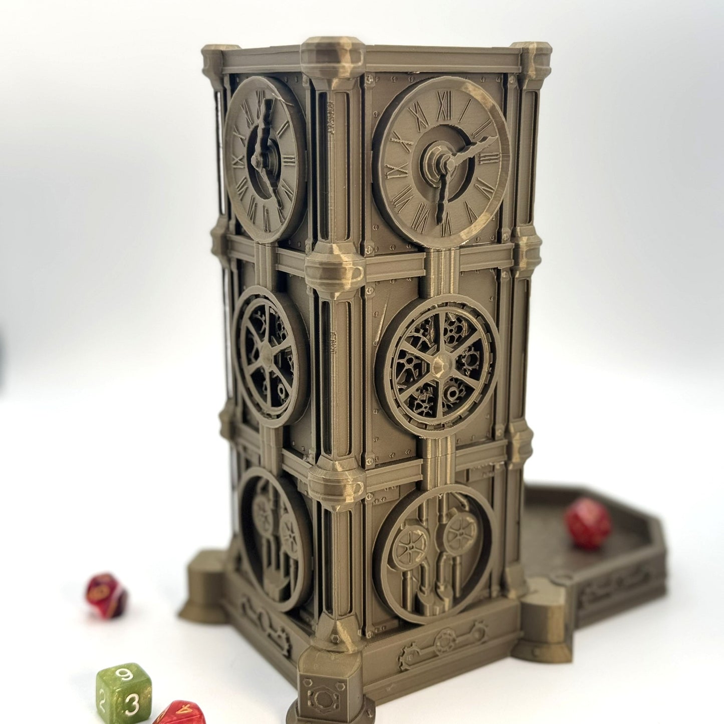 Steampunk Clock Dice Tower – Tabletop RPG & Board Game Dice Roller Gothic Style