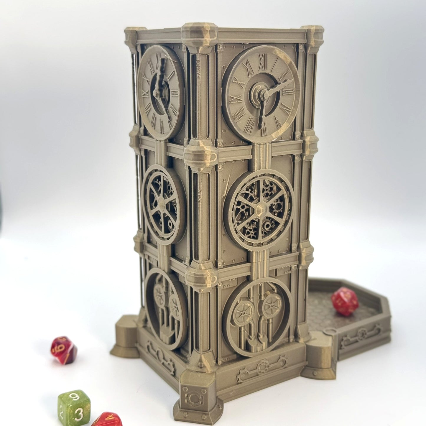 Steampunk Clock Dice Tower – Tabletop RPG & Board Game Dice Roller Gothic Style