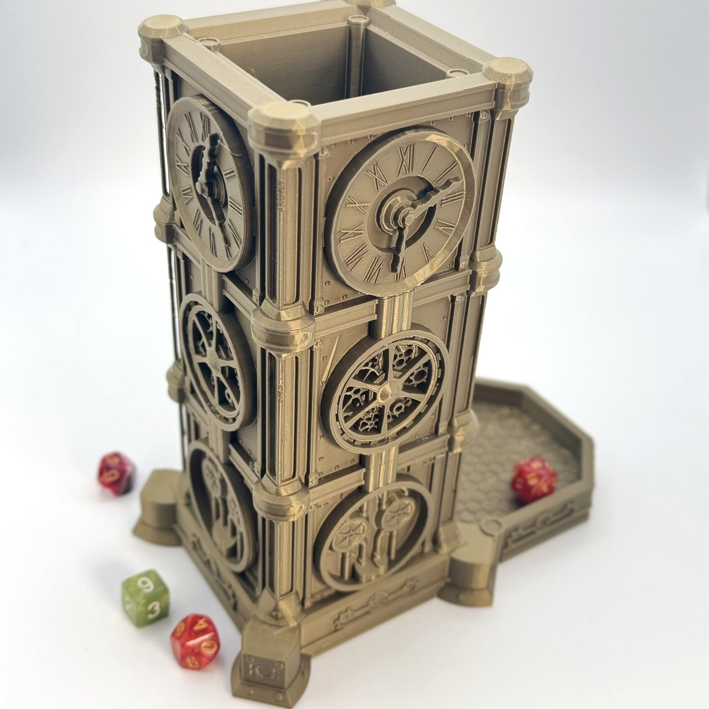Steampunk Clock Dice Tower – Tabletop RPG & Board Game Dice Roller Gothic Style