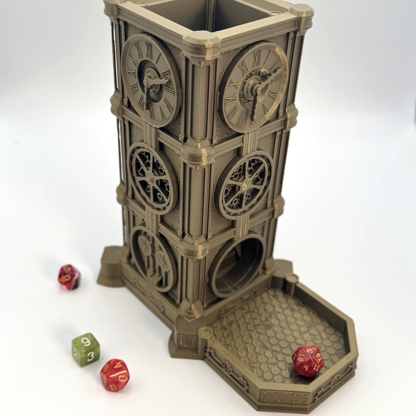 Steampunk Clock Dice Tower – Tabletop RPG & Board Game Dice Roller Gothic Style