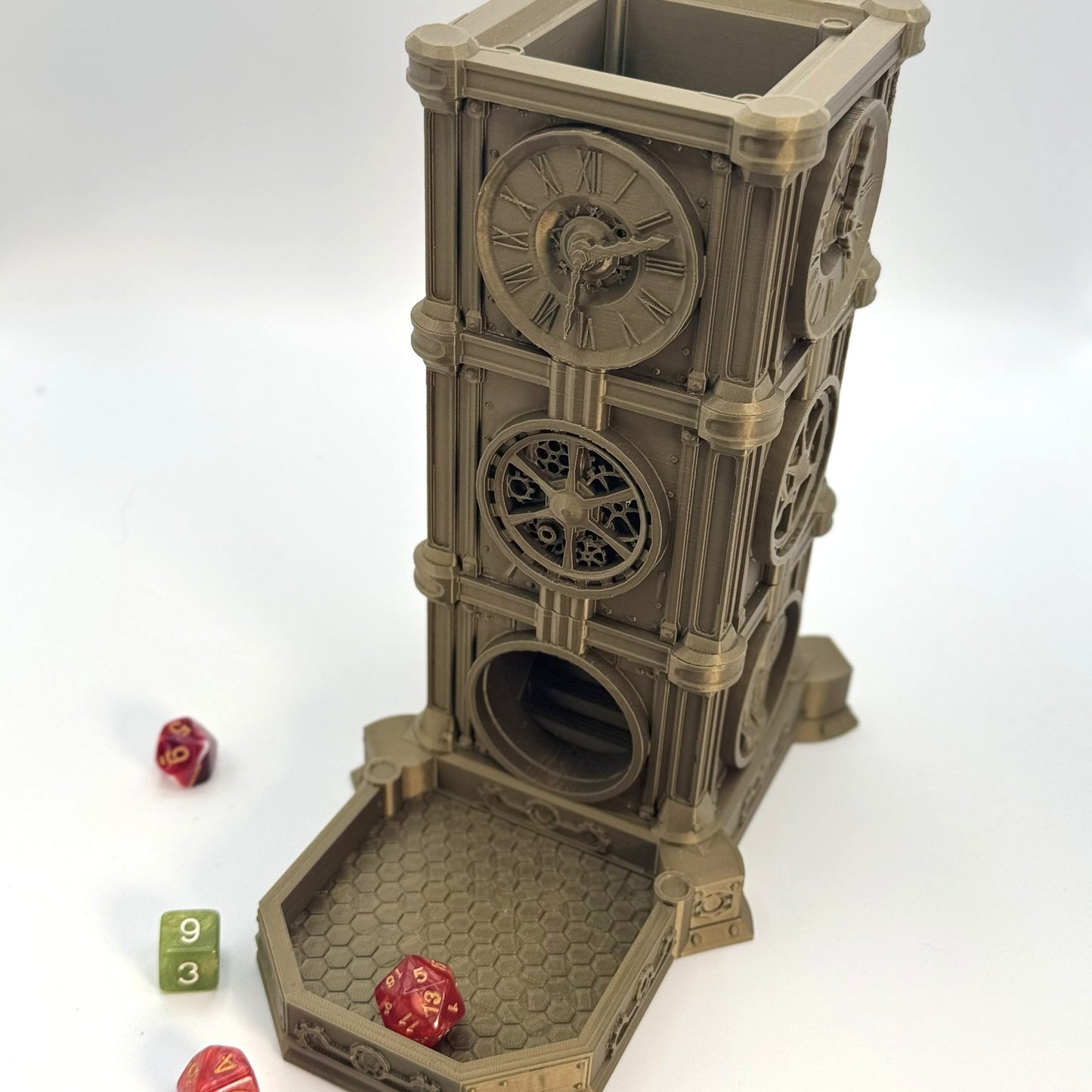 Steampunk Clock Dice Tower – Tabletop RPG & Board Game Dice Roller Gothic Style