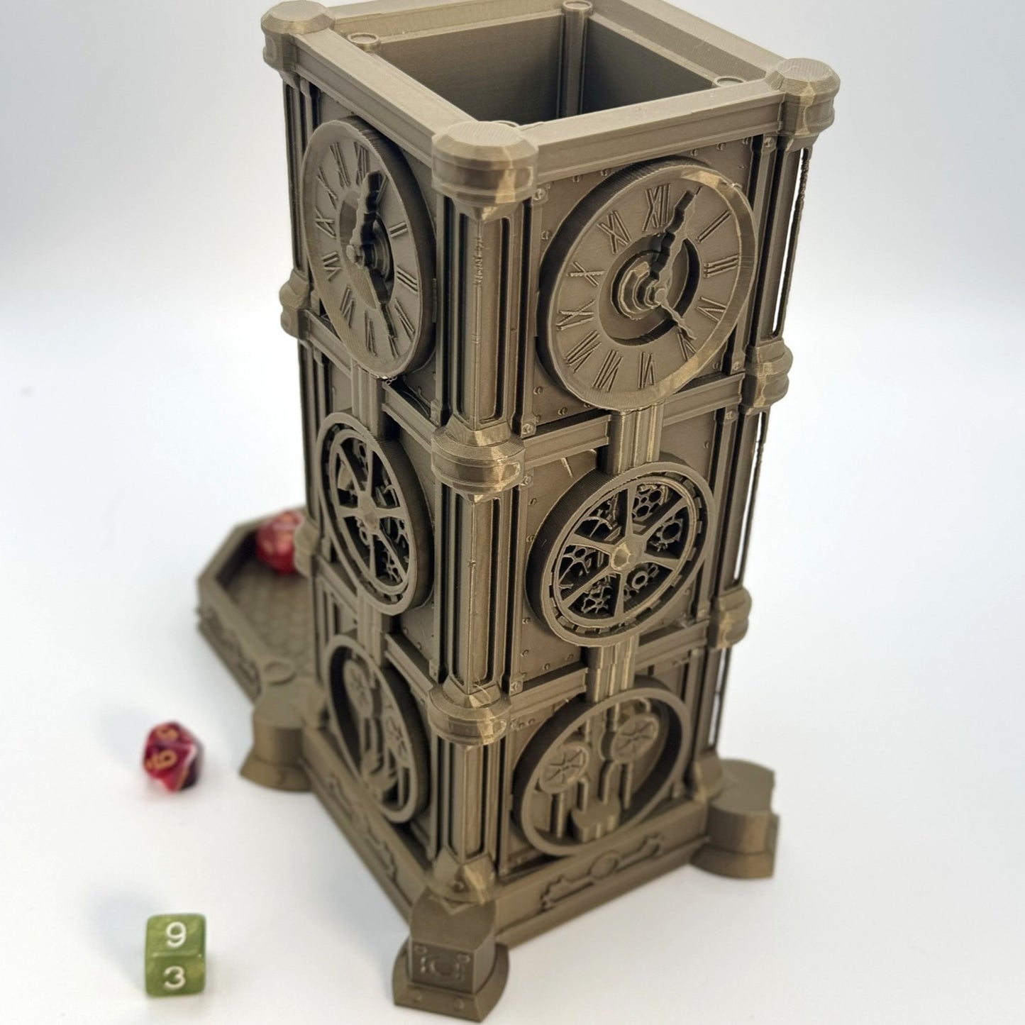 Steampunk Clock Dice Tower – Tabletop RPG & Board Game Dice Roller Gothic Style