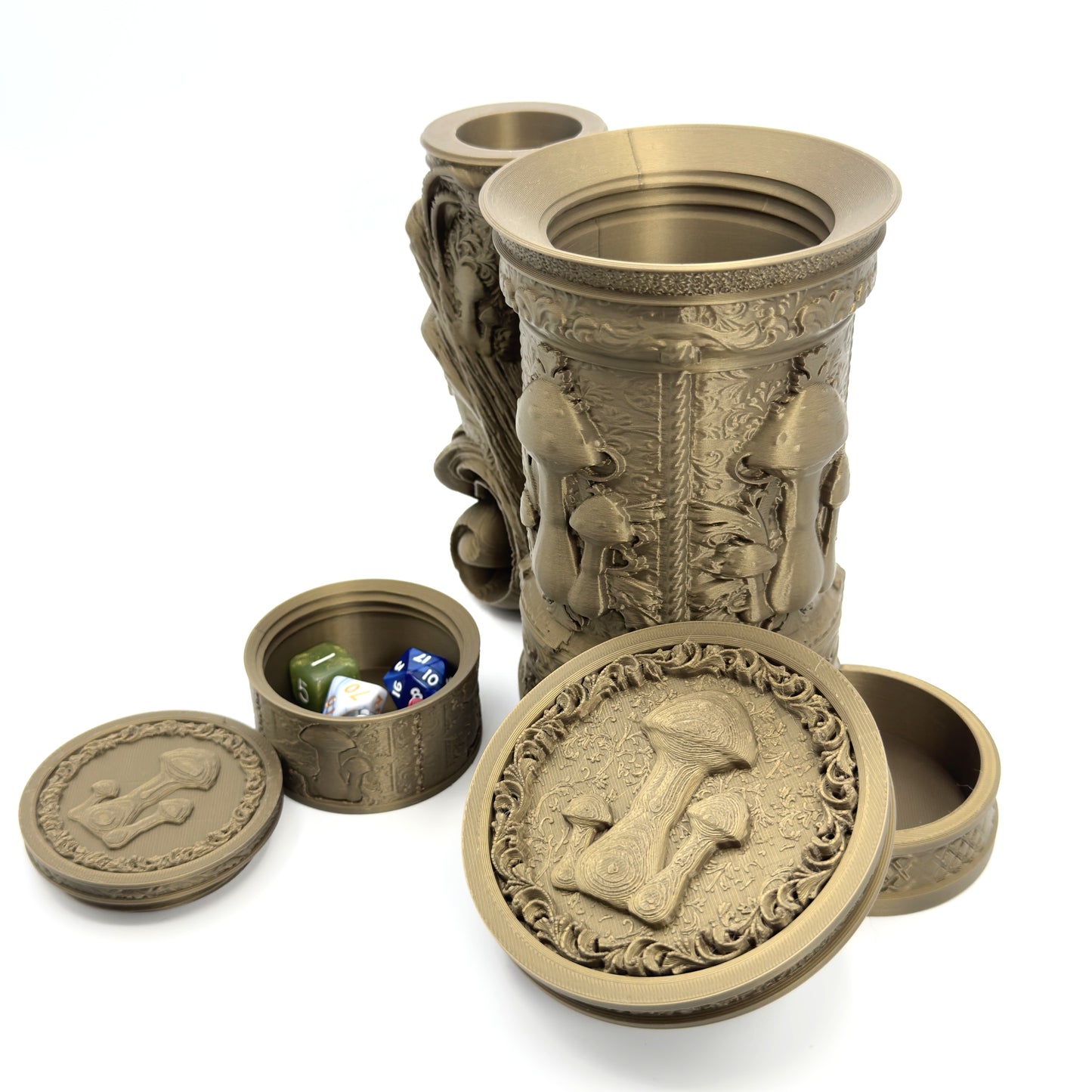 Forest Themed Dice Tower Tankard – Beverage Can Holder & Dice Vault – Tabletop Gaming Gift