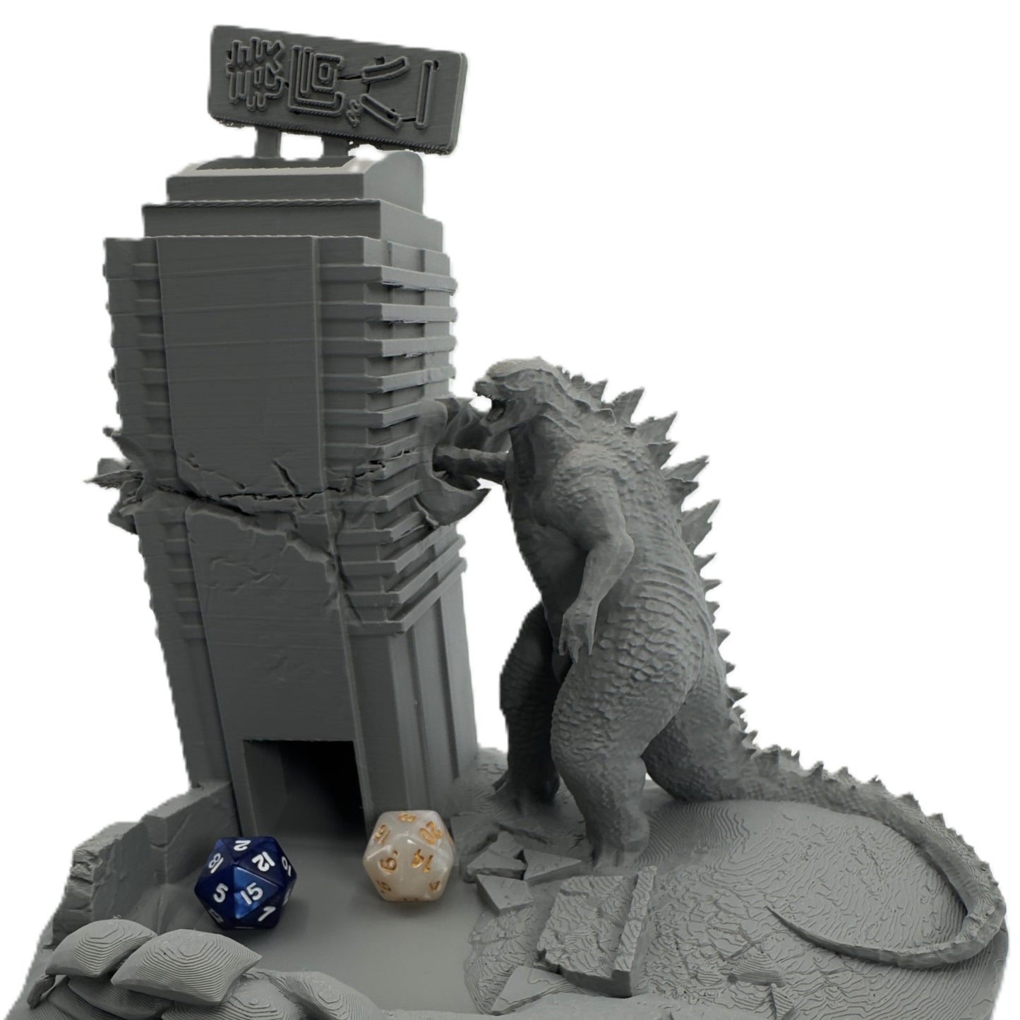 Godzilla Themed Dice Tower – Kaiju Dice Roller for RPG, DnD, and Tabletop Games
