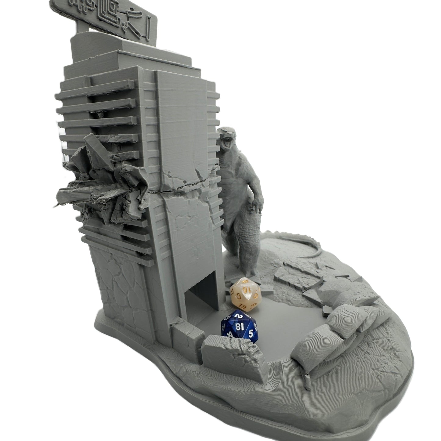 Godzilla Themed Dice Tower – Kaiju Dice Roller for RPG, DnD, and Tabletop Games