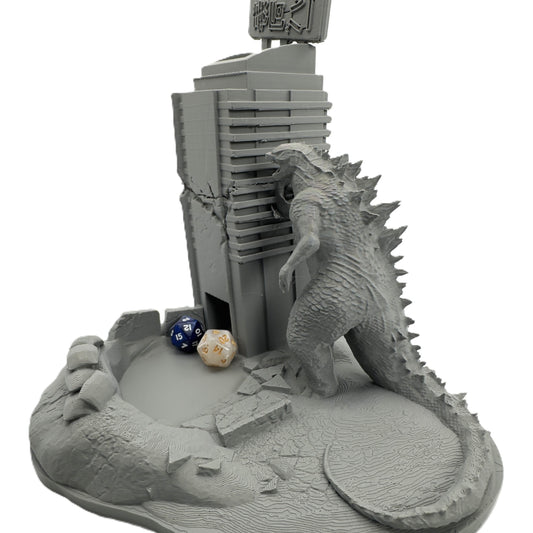Godzilla Themed Dice Tower – Kaiju Dice Roller for RPG, DnD, and Tabletop Games