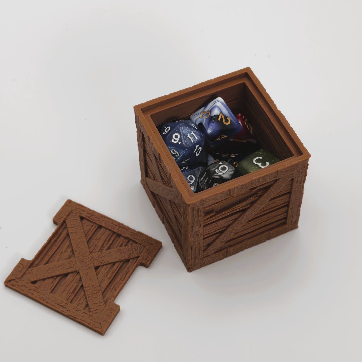 Dice Vault Crate holds 2 Sets of RPG dice