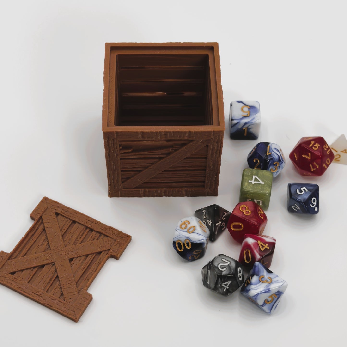 Dice Vault Crate holds 2 Sets of RPG dice