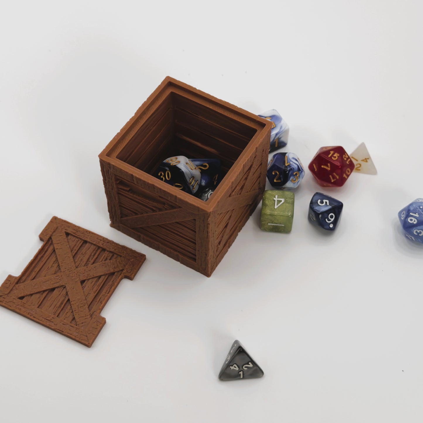 Dice Vault Crate holds 2 Sets of RPG dice