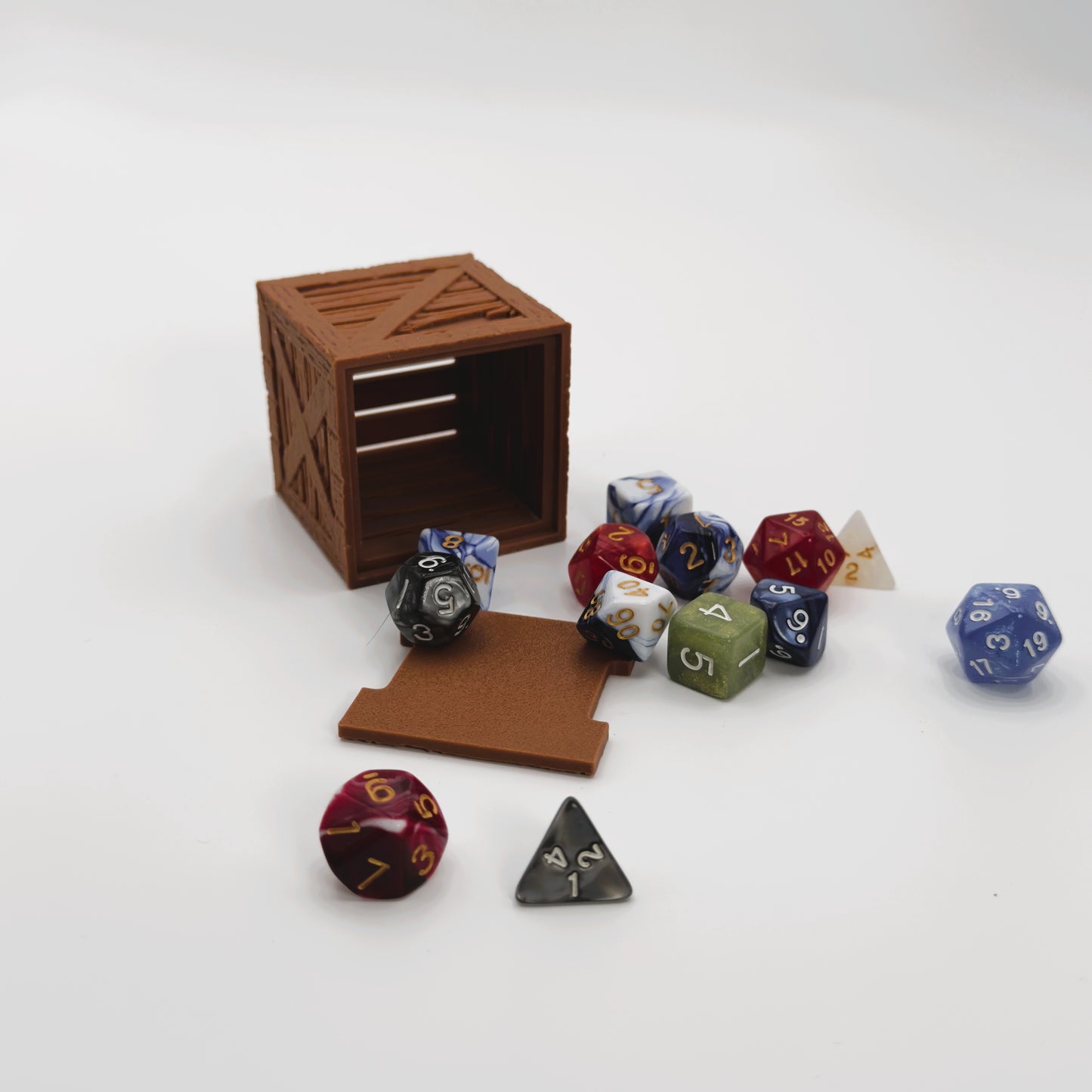 Dice Vault Crate holds 2 Sets of RPG dice
