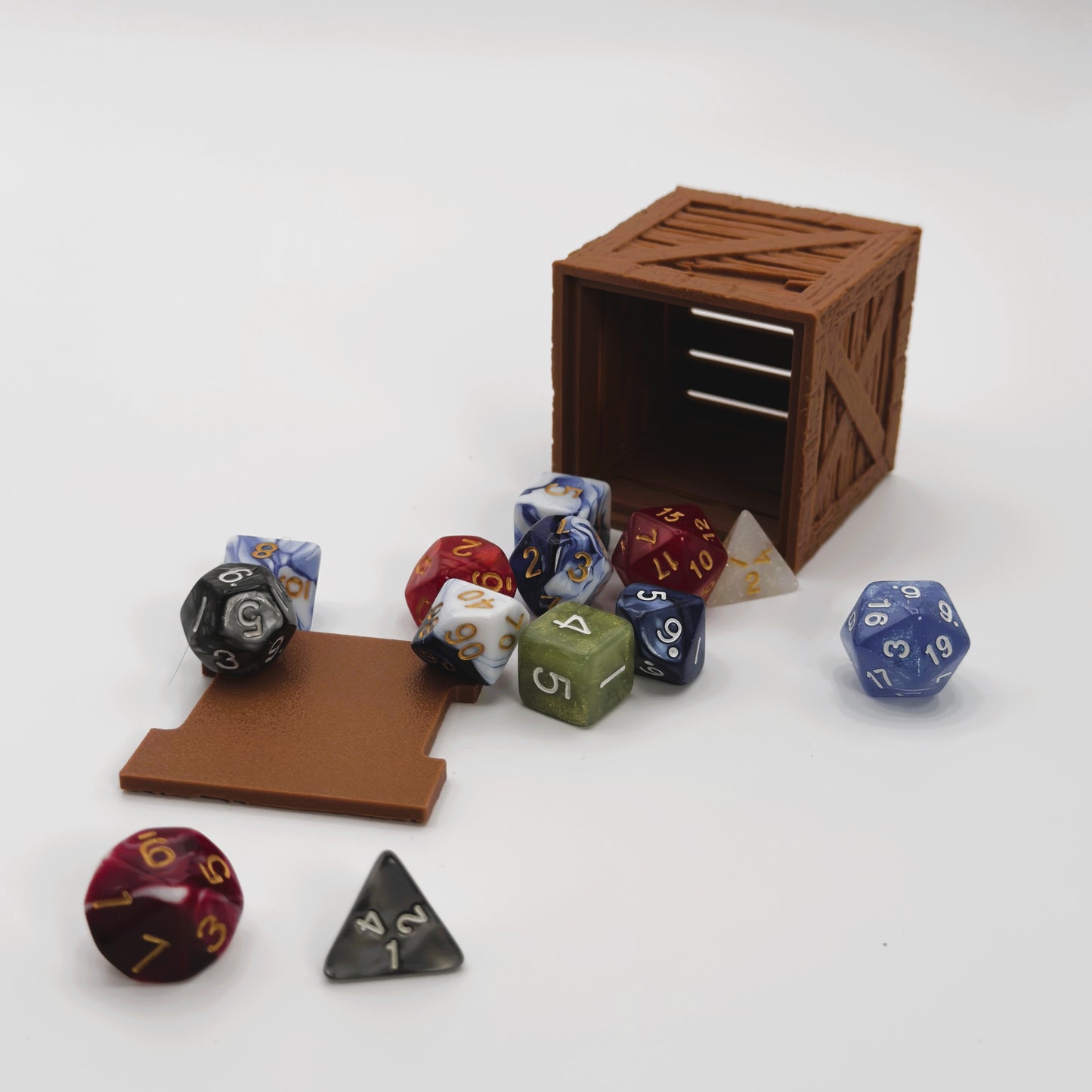 Dice Vault Crate holds 2 Sets of RPG dice
