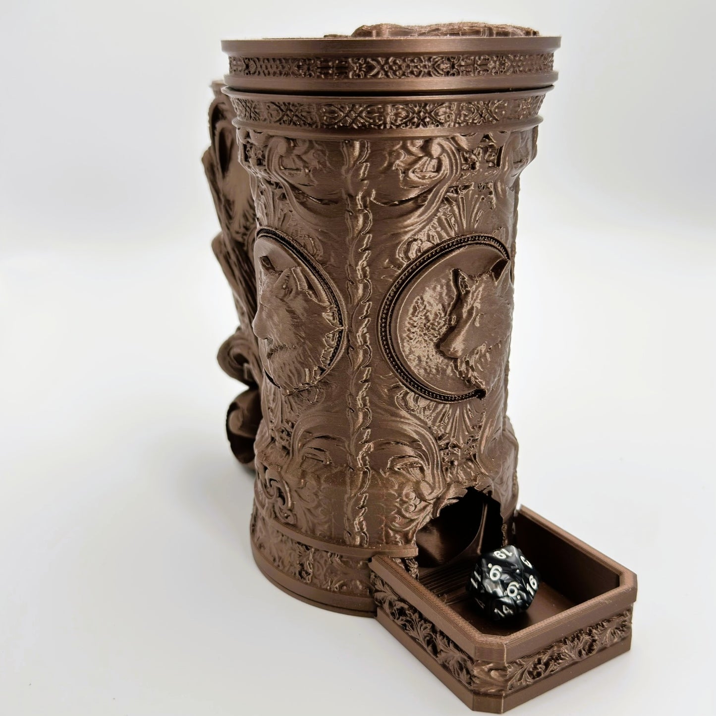 Wolf Themed Dice Tower Tankard with Dice Vault