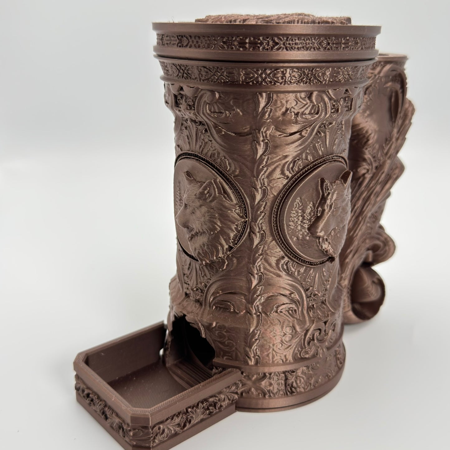 Wolf Themed Dice Tower Tankard with Dice Vault