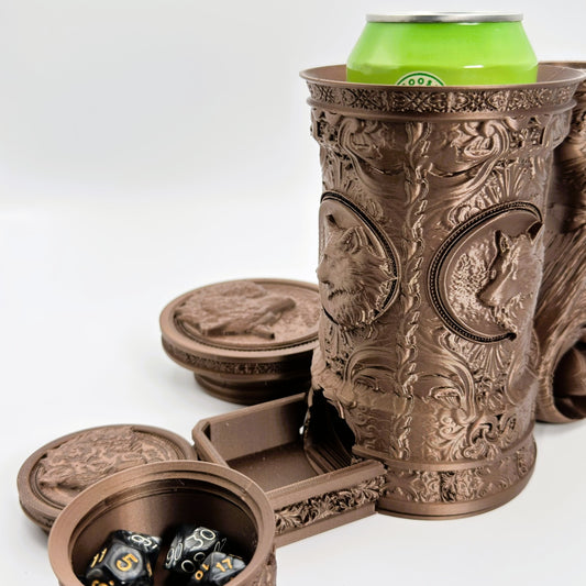 Wolf Themed Dice Tower Tankard with Dice Vault