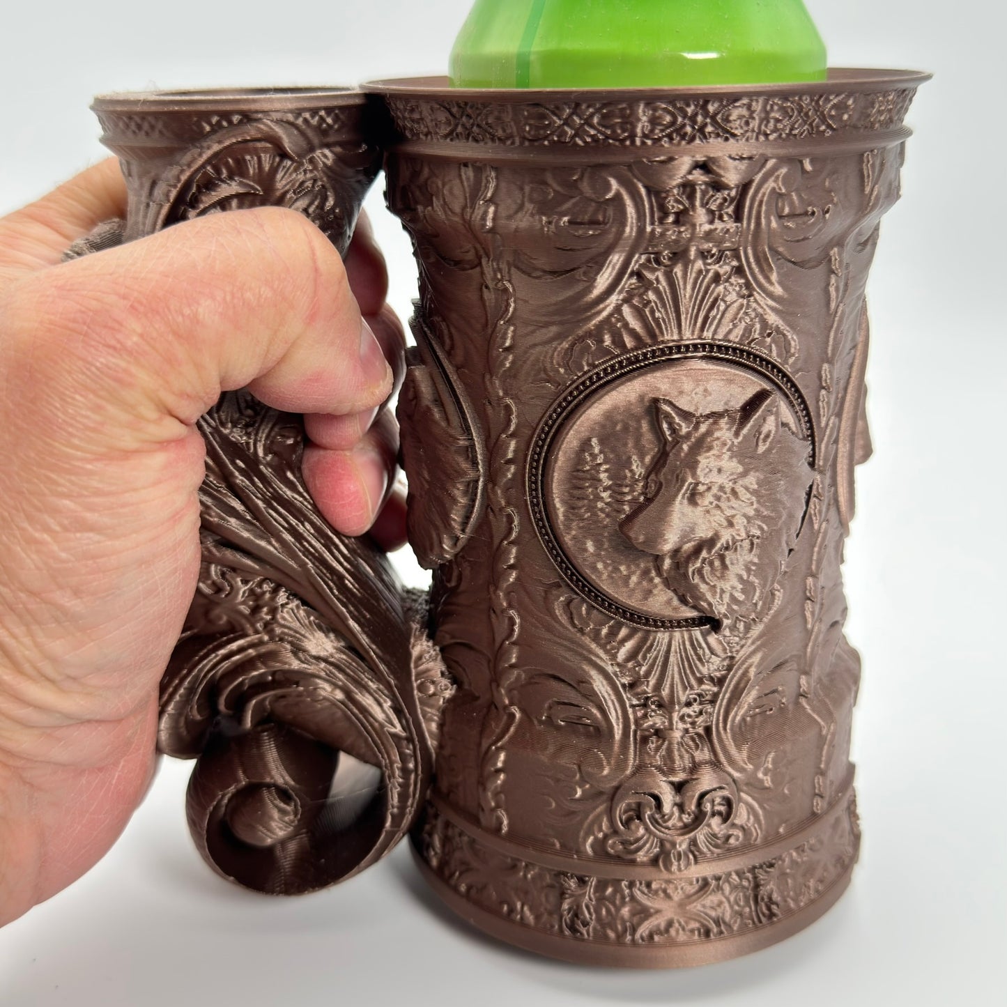 Wolf Themed Dice Tower Tankard with Dice Vault