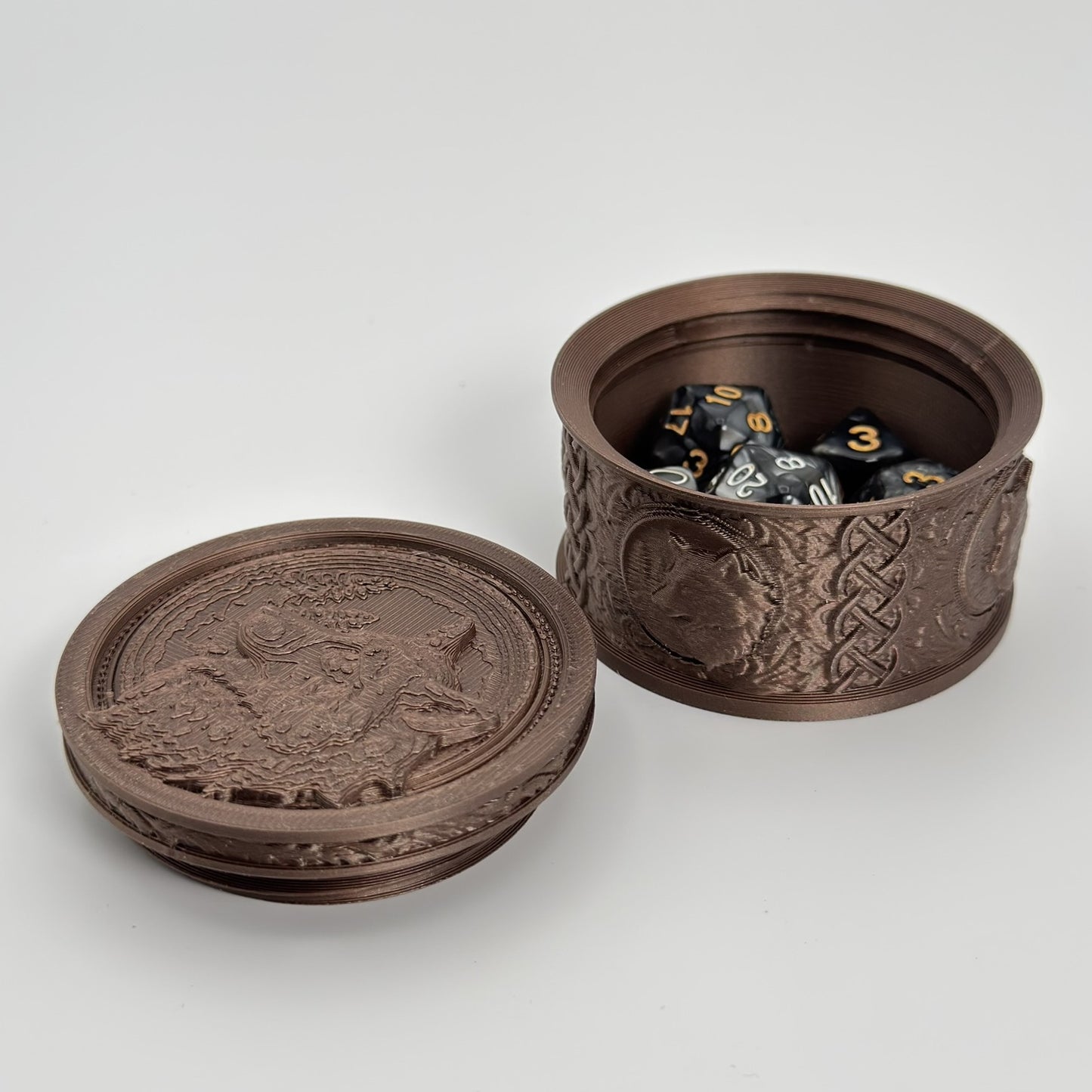 Wolf Themed Dice Tower Tankard with Dice Vault