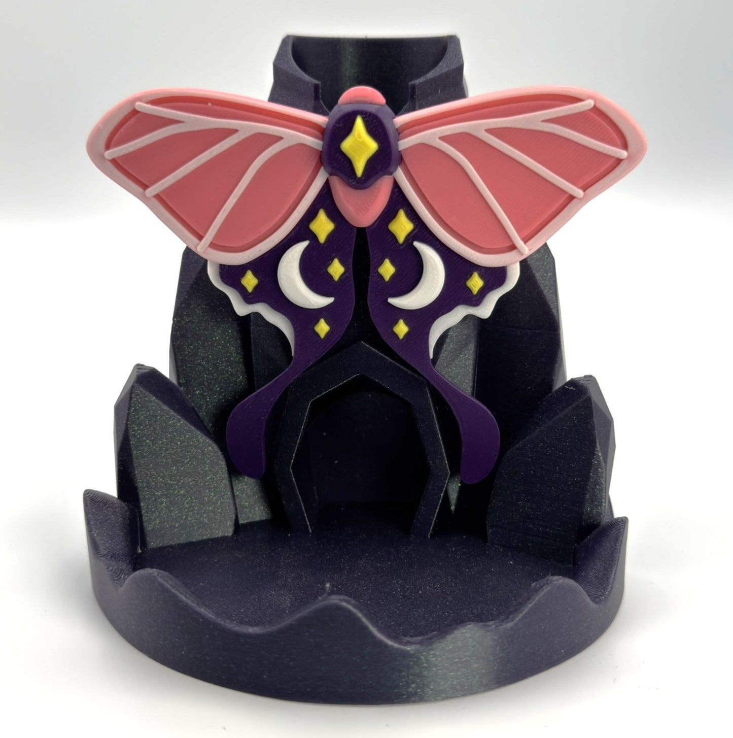 Luna Moth Dice Tower – Shimmery Mountains for TTRPG Gaming
