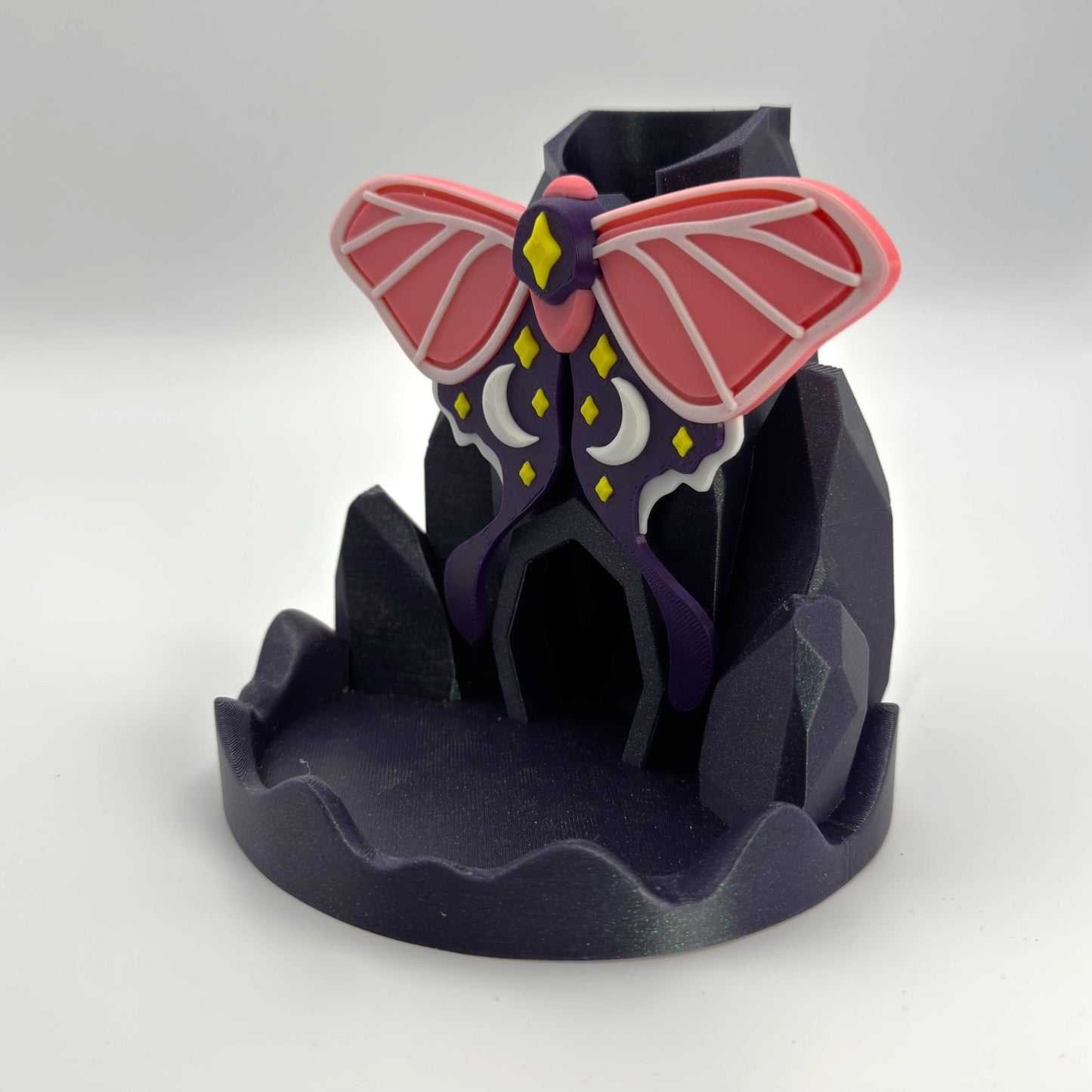 Luna Moth Dice Tower – Shimmery Mountains for TTRPG Gaming