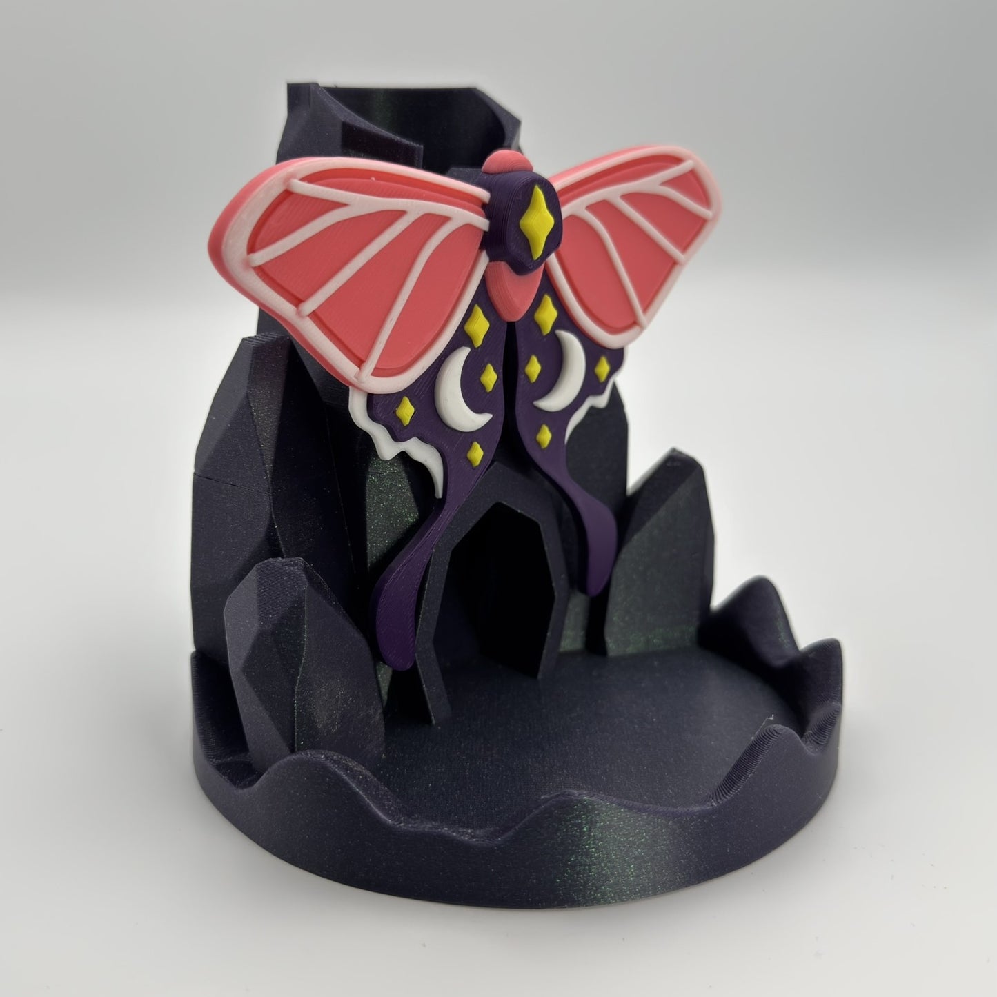 Luna Moth Dice Tower – Shimmery Mountains for TTRPG Gaming