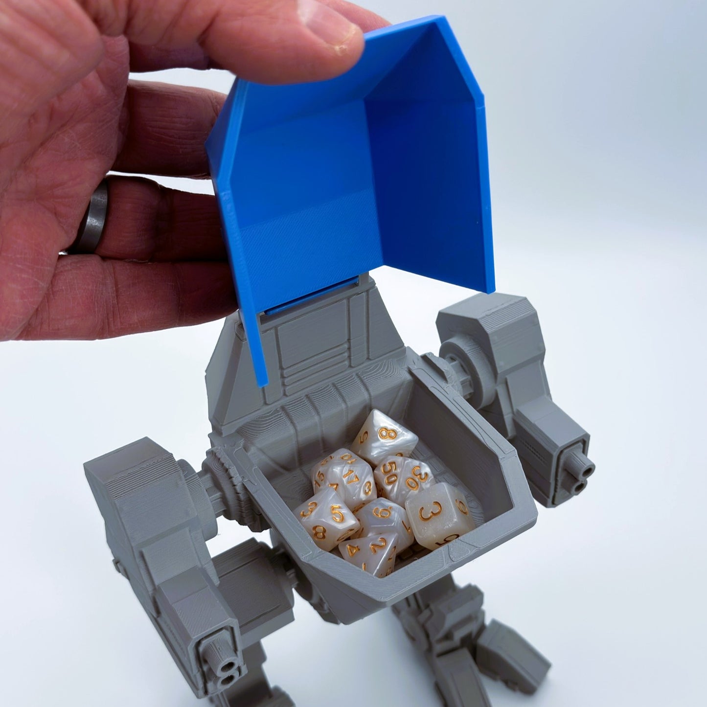 Mecha Dice Vault – Futuristic Dice Holder for Tabletop RPG, D&D and Gaming Accessories